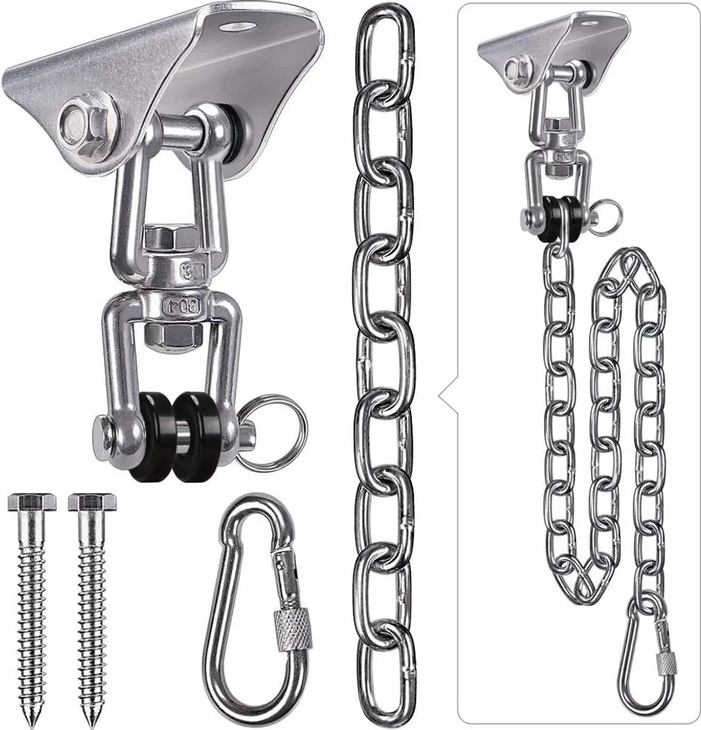 Support de Suspension pour Chaise Hamac avec Pivot 360° en Inox Durable