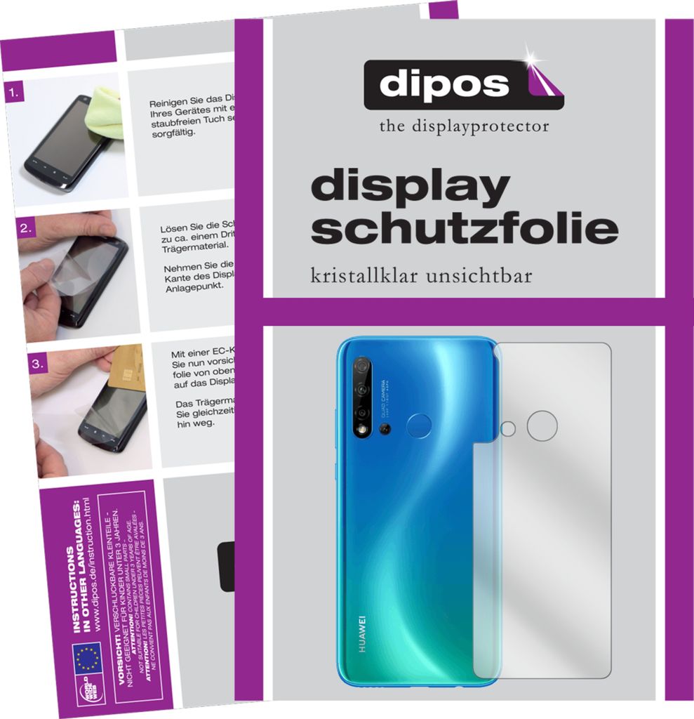Schutzfolie für Huawei P20 lite (2019) Rückseite Display Folie klar