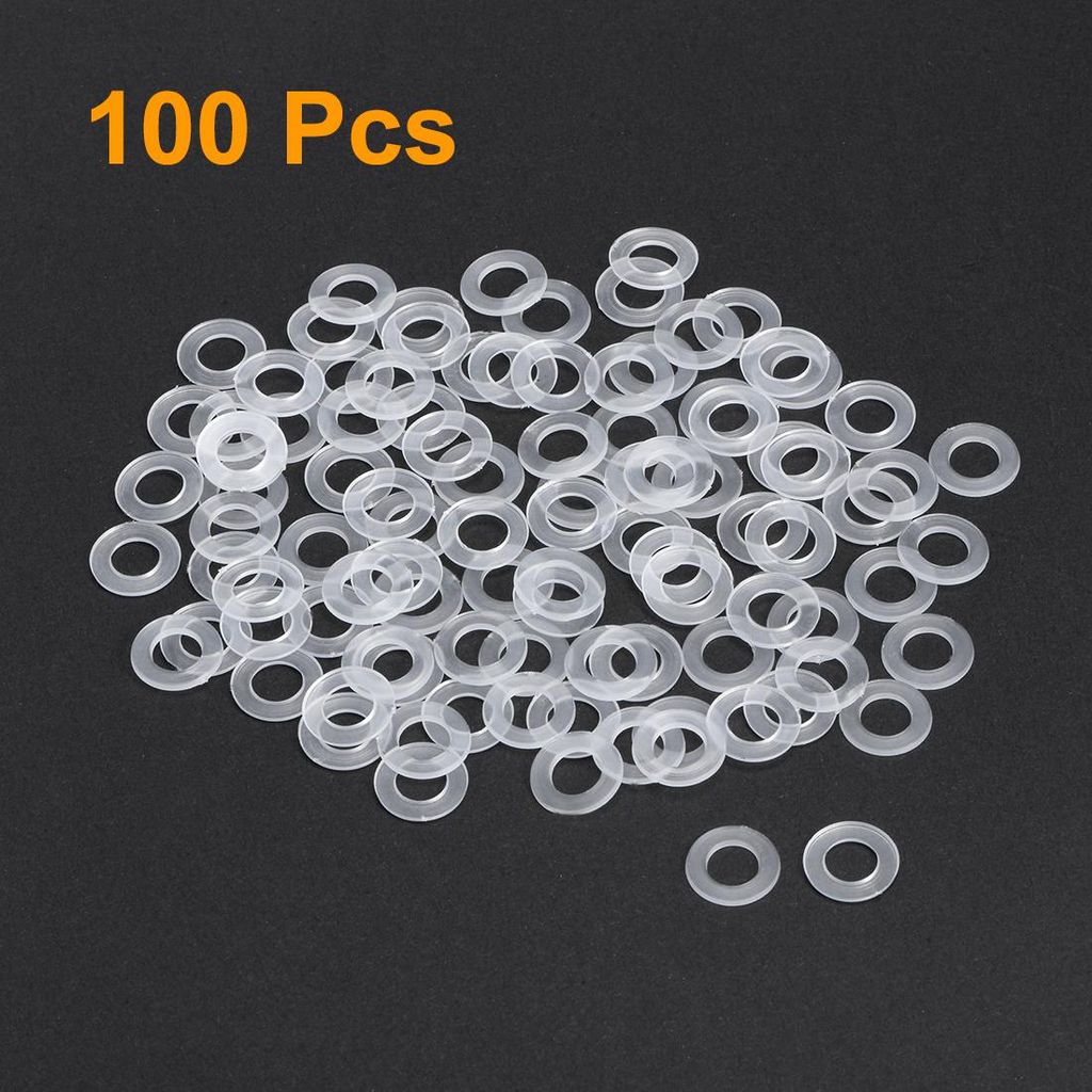 100Stk Flache Unterlegscheibe Nylon M6 Dichtung 11mm AD 0,8mm Dicke Klar fš¹r Wasserhahn Rohr Wasserschlauch Isolierung Schrauben