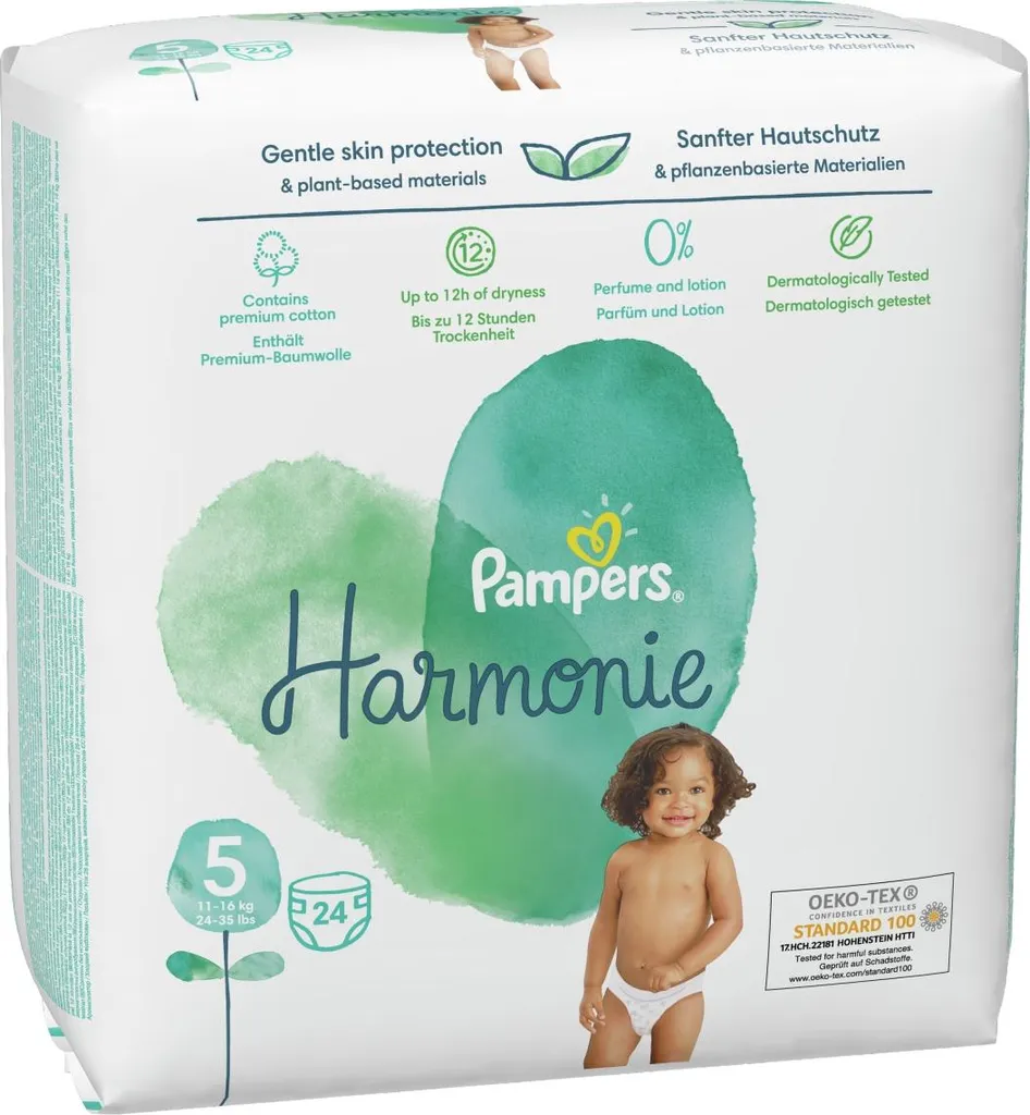 Couche Pampers Harmonie Taille 5 : Confort Idéal pour Bébé de 11 à 16kg