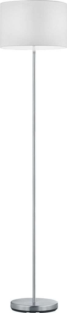 Trio Leuchten - Moderne längliche Stehlampe Nickel matt mit weißem Schirm - Hotel I Wohnzimmer I Schlafzimmer - Metall Rund I Länglich - LED gee...