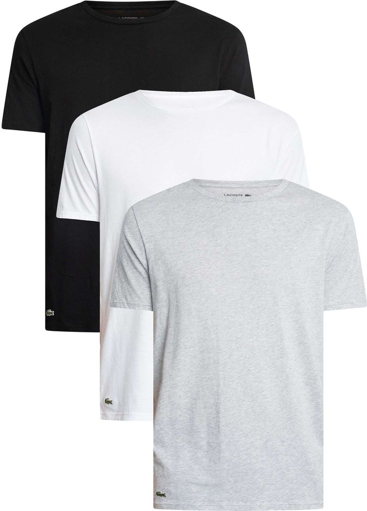 Lacoste 3er-Pack Lounge-T-Shirts mit Rundhalsausschnitt, Mehrfarbig S