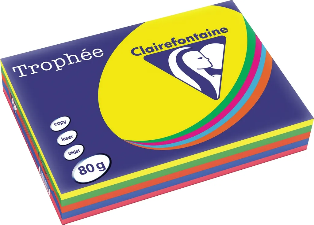 Carta A4 Colorata Trophée Clairefontaine 80g Colori Forti