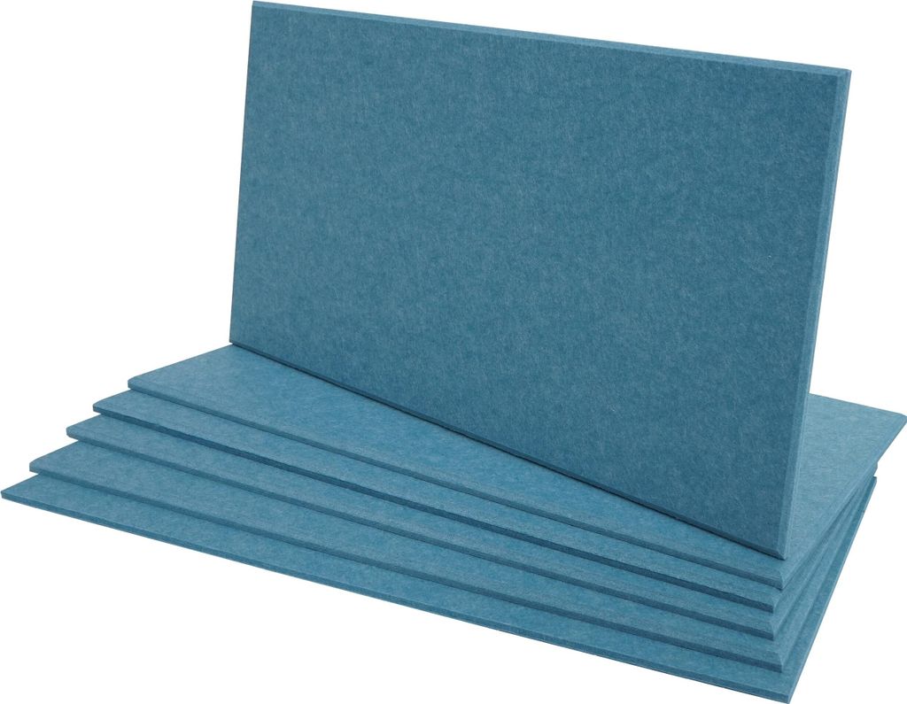 6er-Set Akustikwandpaneel MCW-L52, Wandpaneele Akustikplatten, schalldämmend 1qm Fläche 60x30cm blau