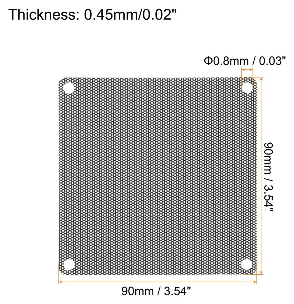 6 Stš¹ck PC-Staubfilter, 90x90mm PVC Computer Geh?use Lš¹fterstaubschutzgitter fš¹r Computergeh?use Lautsprecher, Schwarz