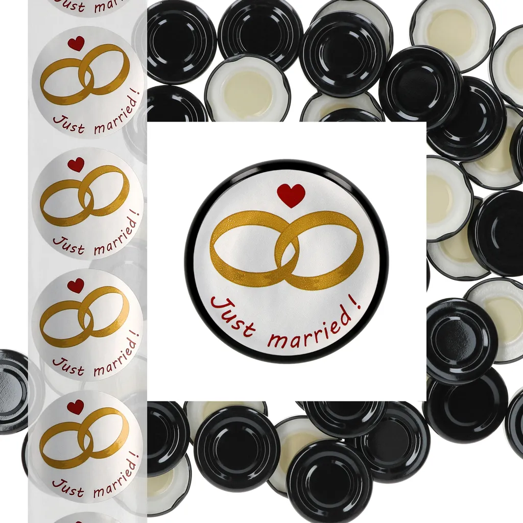 Offerta 50 Tappi Neri 43mm per Conserve e Bomboniere + Etichette
