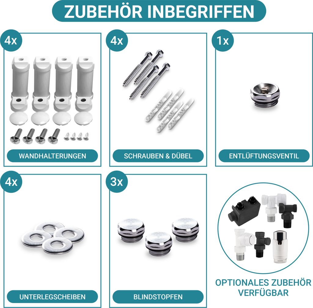 VILSTEIN Badheizkörper, Heizkörper Bad, Handtuchheizkörper Produktbild 6