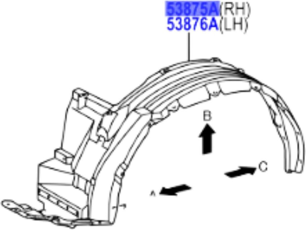 TOYOTA Hilux Radkasten vorne rechts 53805-YP060 OE