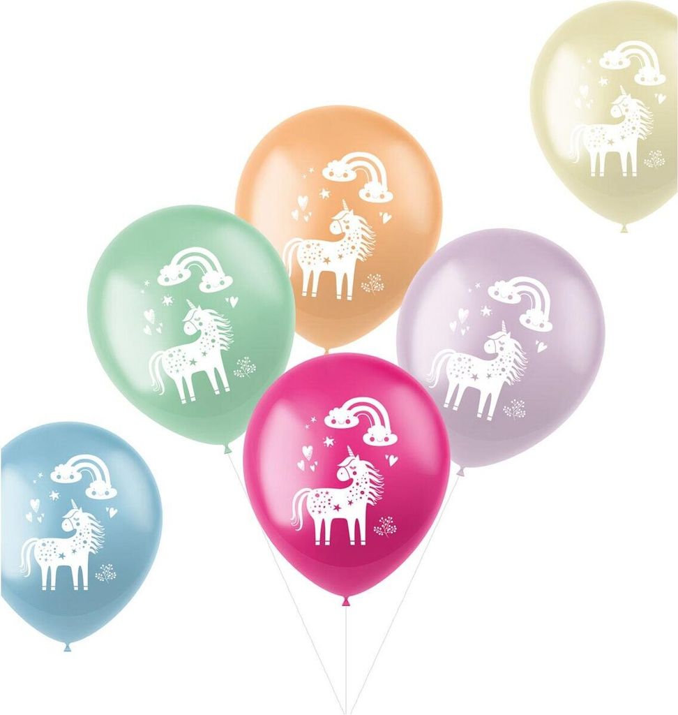 6 palloni in lattice unicorno Glady da 33 cm Immagine del prodotto 