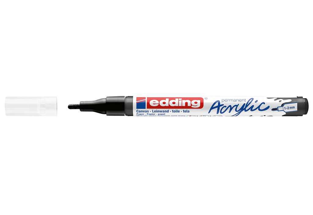 Edding 5300 Acrylmarker Fein, Schwarz, Schwarz, Fein, 1 mm, Produktbild 
