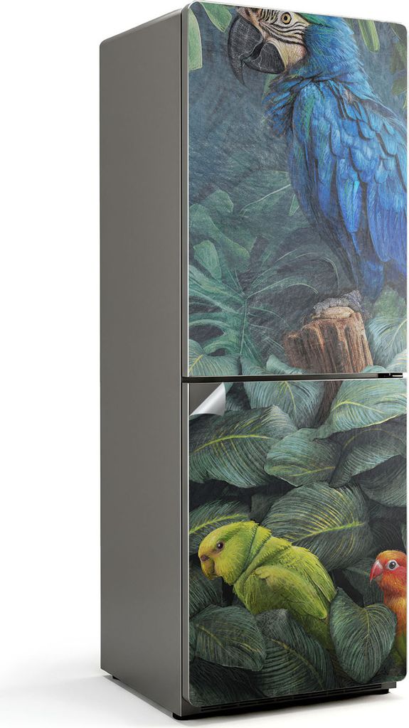 Ein Vogel in einer natürlichen Landschaft – Kühlschrank Aufkleber – Klebefolie Kühlschrank – Kühlschrank Nachbildung – Kühlschrankfoli...