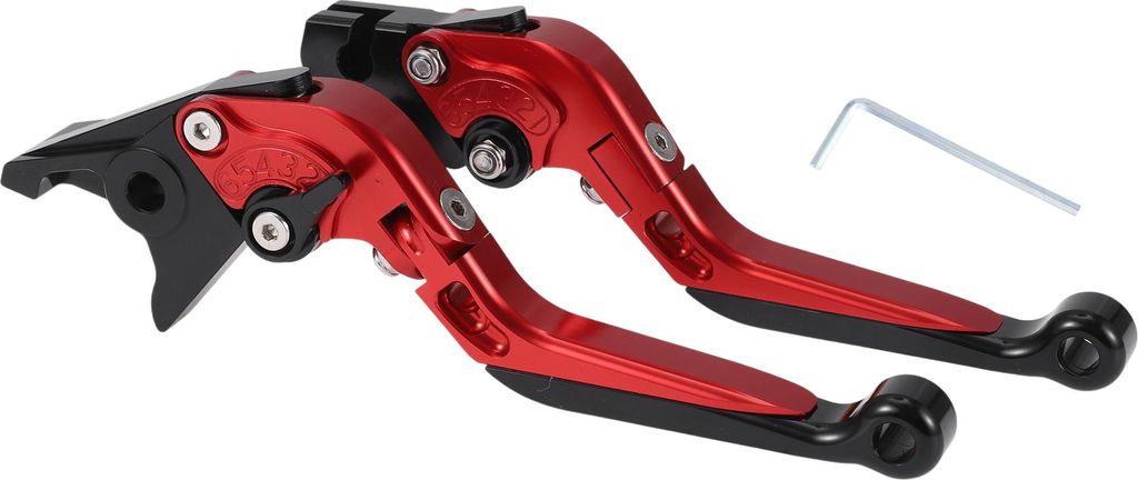 Kurze Lange Bremskupplungshebel für Yamaha YZF R1 02-03 6 Position Einstellbarer Motorradlenker Bremshebel Aluminiumlegierung Roter Griff Schwarze...