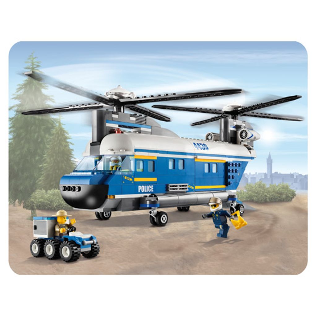 Lego City 4439 Hubschrauber Mit Doppelrotor Polizei Helikopter + Geländequad