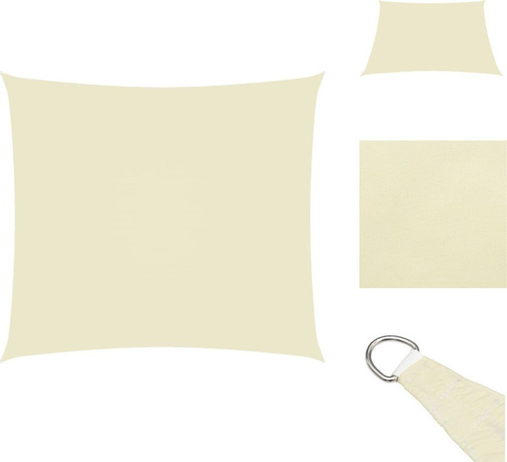 vidaXL Sonnensegel Oxford-Gewebe Rechteckig 3x4 m Creme - Sonnenschirme & Sonnenschutze