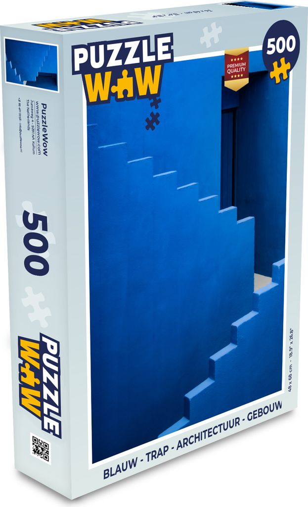 MuchoWow Puzzle 500 Teile Blau - Treppe - Architektur - Gebäude - Denken - Spiel - Toy