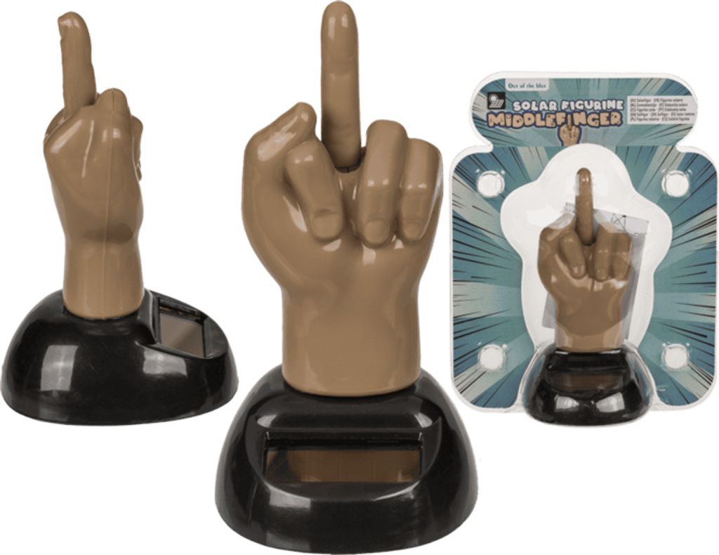 OOTB Bewegliche Figur Mittelfinger mit Solarzelle Produktbild 