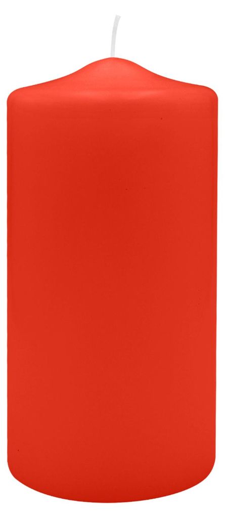 Spitzkopf Stumpen Kerzen Paprika Rot 20 x Ø 9 cm, 6 Stück