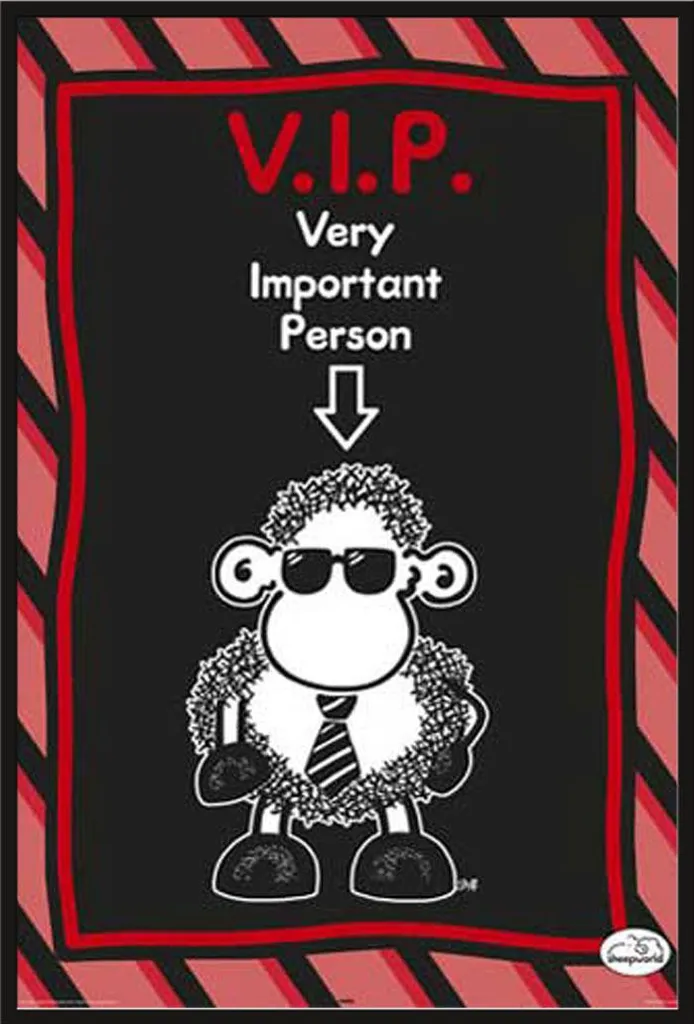 Décoration Murale Sheepworld Mouton VIP : Poster Large avec Cadre Noir