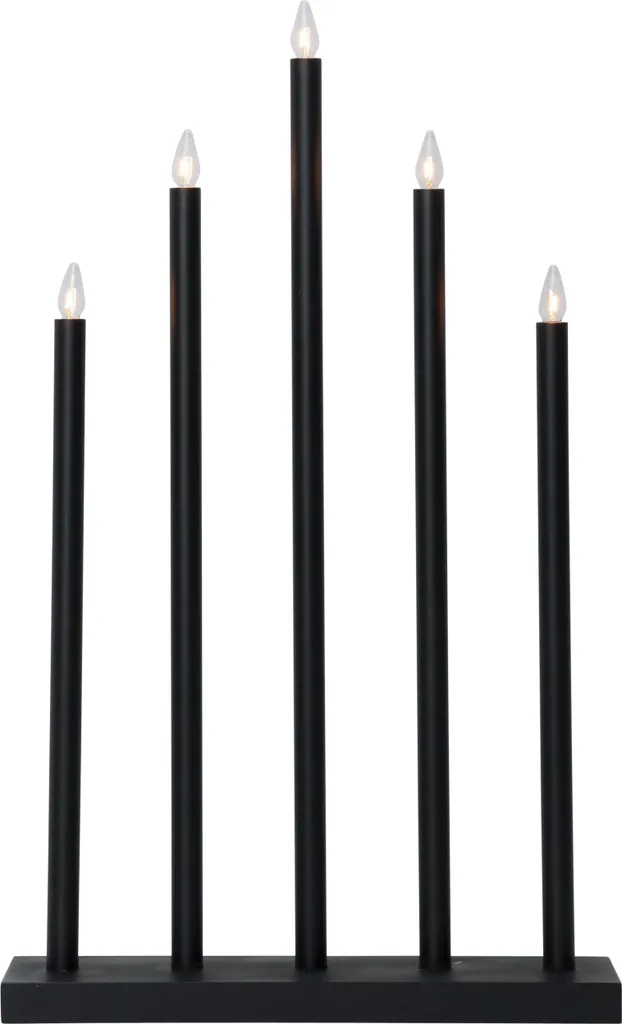 Pont de Bougies Électrique HOLY en Bois Noir et Acier pour Noël 64cm