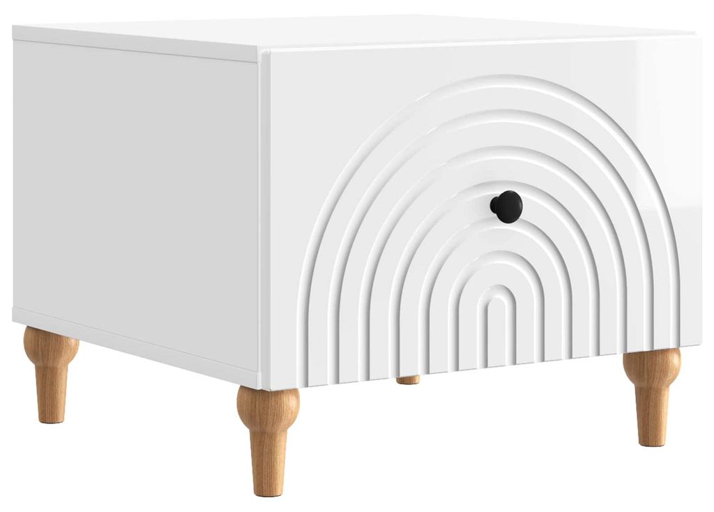 Couchtisch Hochglanz Weiß 49 x 50 x 40 cm Holzwerkstoff