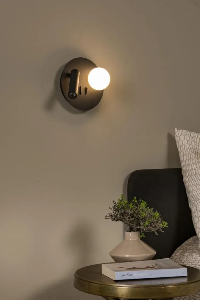 Lampe de lecture murale MATIZ LED design double globe blanc et noir