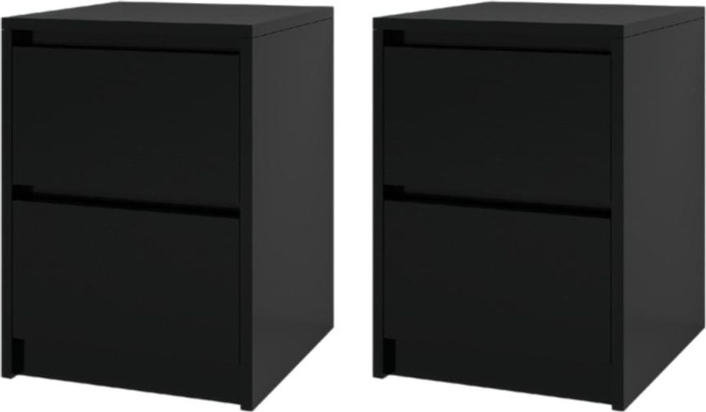 Noční stolky 2 kusy loft 2 zásuvky noční stolky moderní Obrázek produktu 