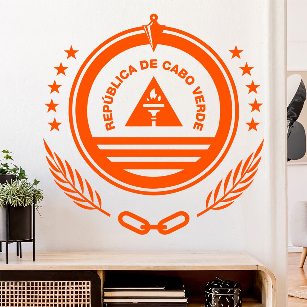 Kap Verde Wappen Wandtattoo Wandaufkleber Wall Sticker - Dekoration, Küche, Wohnzimmer, Schlafzimmer, Badezimmer