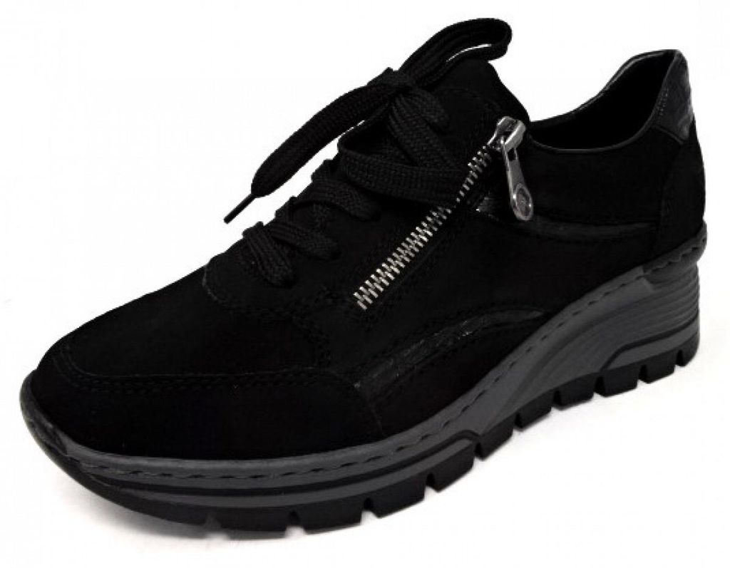 Rieker Damenschuhe Schnürschuhe Sportive sportlicher Schnürer Schwarz Freizeit, Schuhgröße:40 EU
