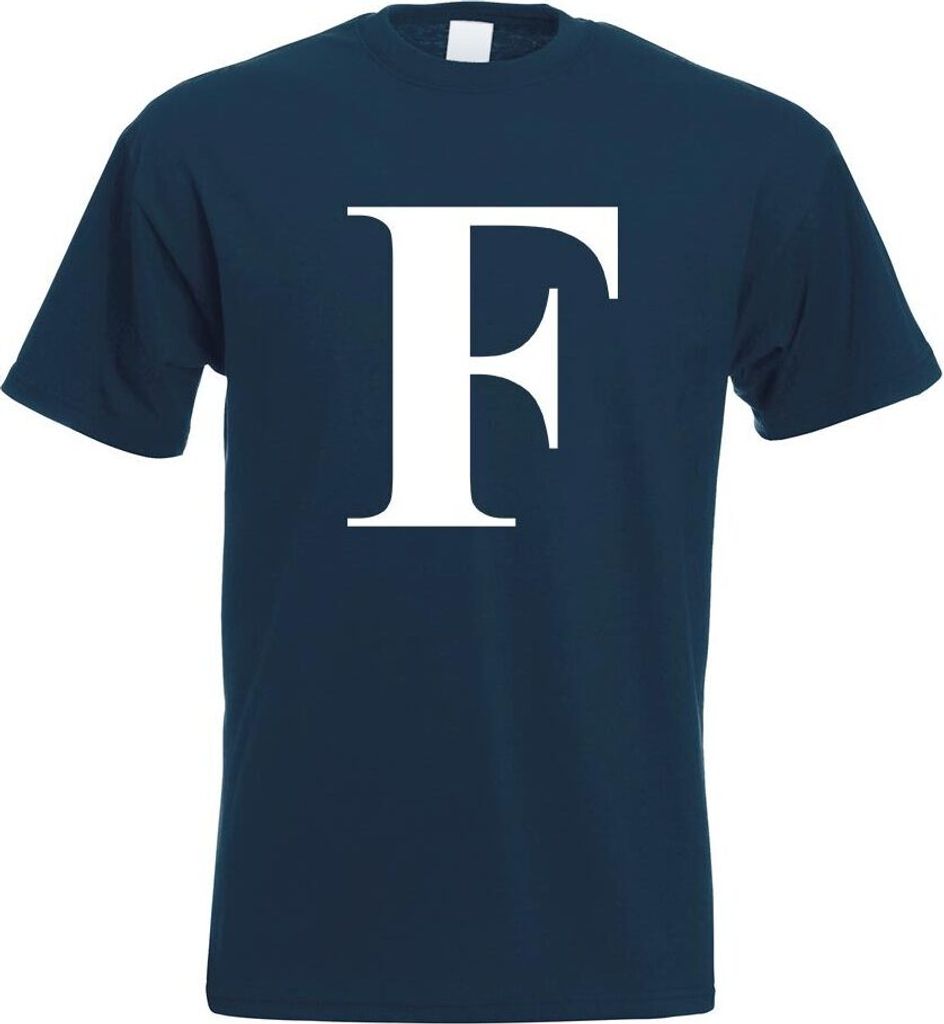 Kiwistar - T-Shirt - Navy - Buchstabe F - Alphabet Motiv Bedruckt Funshirt Design Print - mit Motiv Bedruckt - Funshirt Design - Sport - Freizeit -...