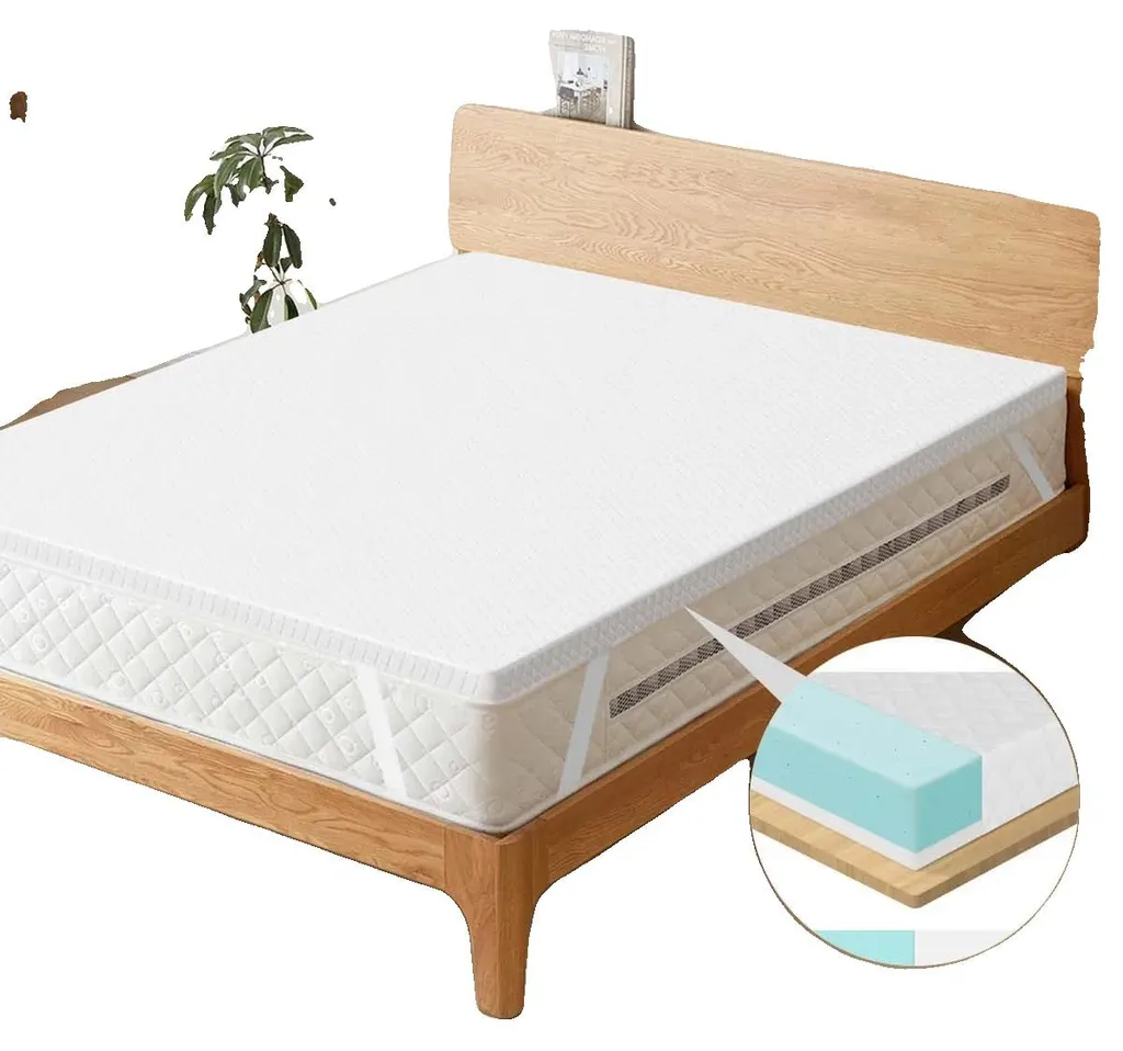 Matelas en mousse 160 x 200 cm, épaisseur 7 cm avec housse amovible blanc