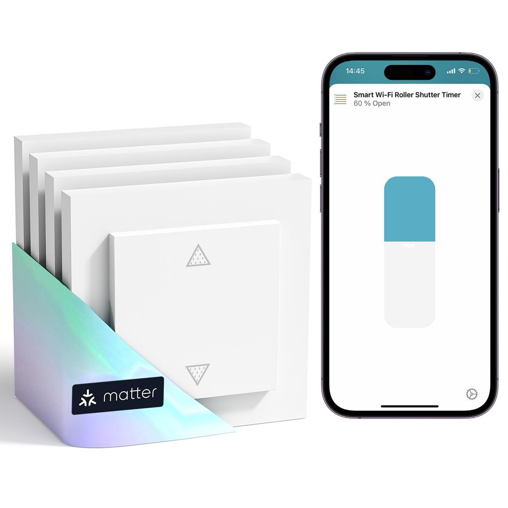 Meross Matter Smart Home Rolladenschalter, WLAN 55x55mm, Produktbild 