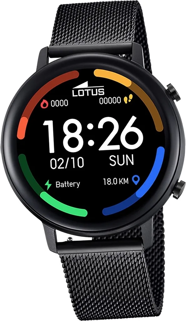 Montre Bracelet Homme Lotus en Silicone Noir avec Cadran Multifonction