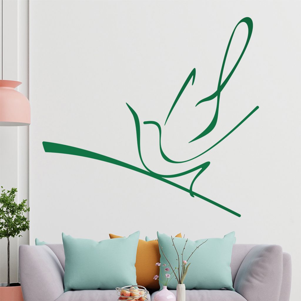 Singvogel Linien Wandtattoo in 6 Größen - Wandaufkleber Wall Sticker - Dekoration, Küche, Wohnzimmer, Schlafzimmer, Badezimmer