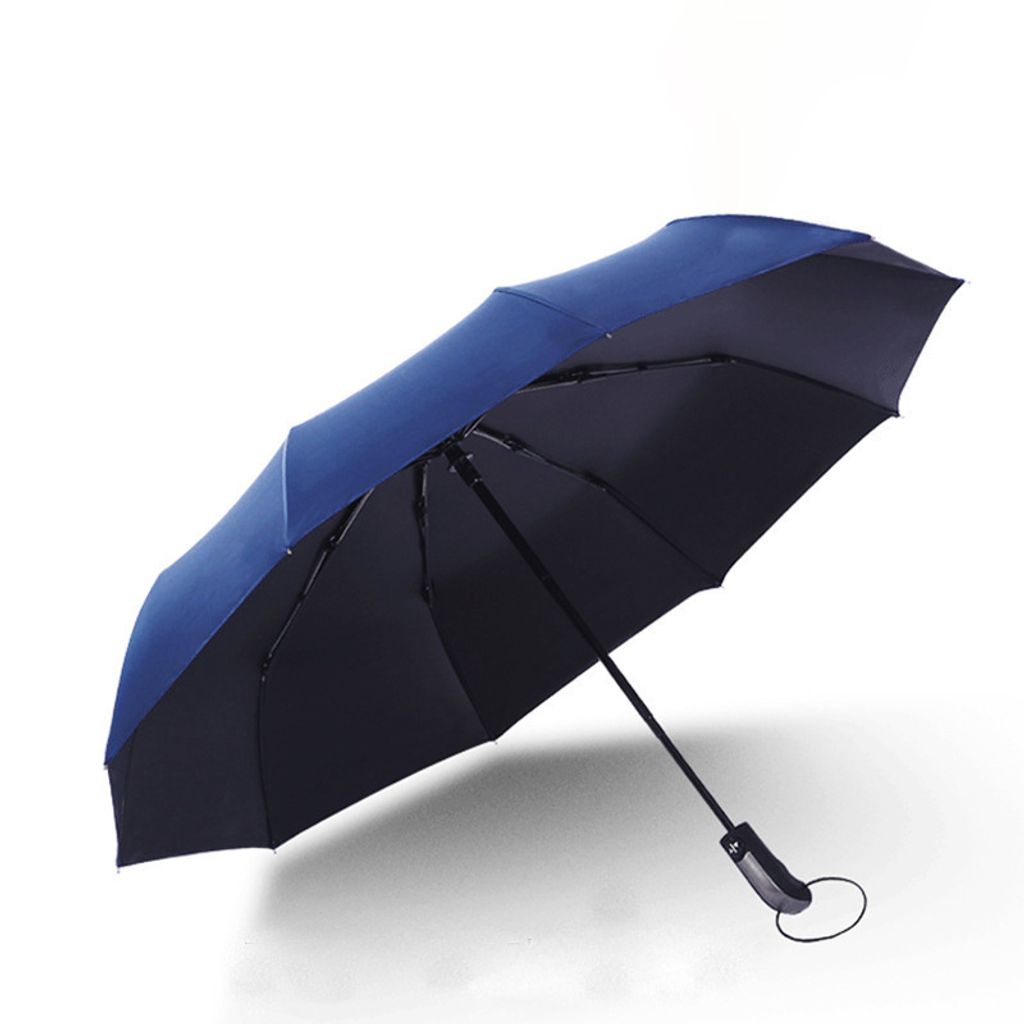 INF Automatischer Taschenschirm - 10 Speichen Schwarzkleber Navy blau