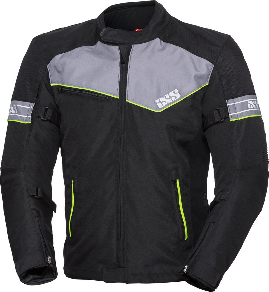 IXS Sport 5/8-ST Motorrad Textiljacke, schwarz/grau/neon, Produktbild 