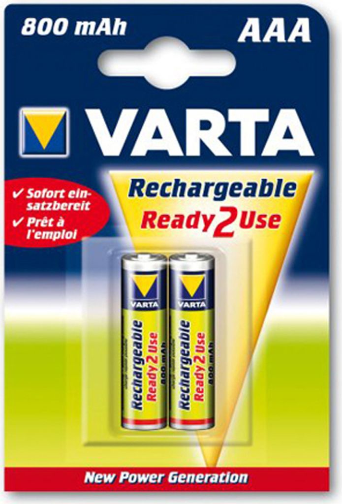 Baterie VARTA AAA, akumulatorki, 2 sztuki, Recharge Accu Zdjęcie produktu 