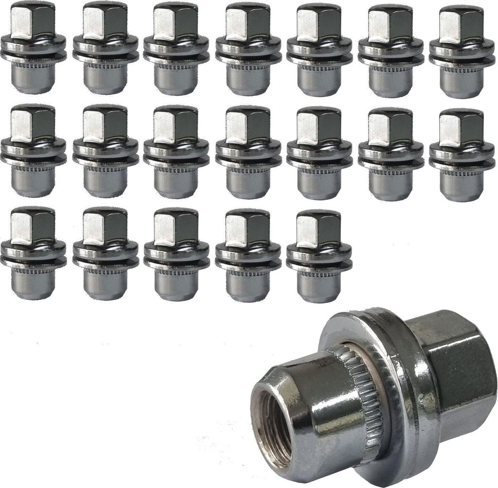 20x Radmutter M14x1,5 Flachbund chrom 34 mm | Schlüsselweite 22 mm kompatibel mit Land Rover Defender 110 4WD L663 Defender 110 Station Wagon 4WD ...