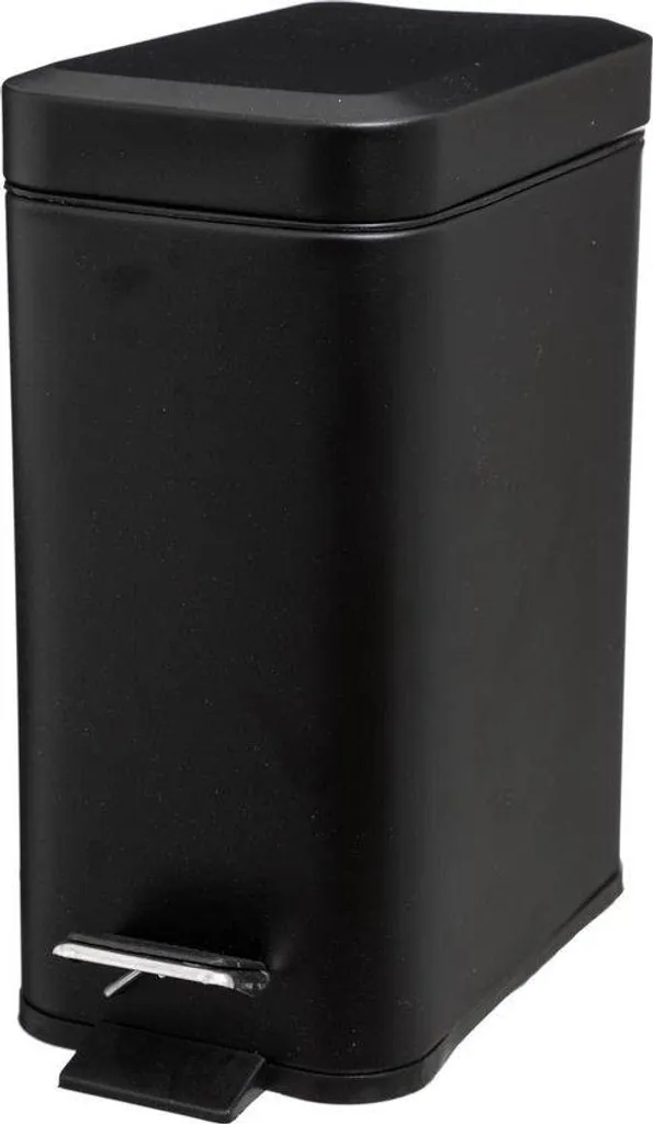 Poubelle rectangulaire 5L Noir Mat - Petite poubelle salle de bain / cuisine