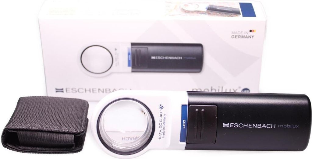 Eschenbach Lupe mobiluxLED 12,5 x 50D Linsengröße 35mm Produktbild 