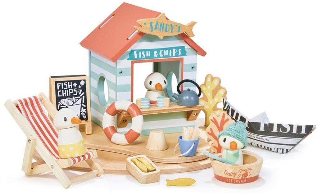 Tender Leaf Toys Strandhaus Sandy, Spielzeug aus Holz, für Immagine del prodotto 