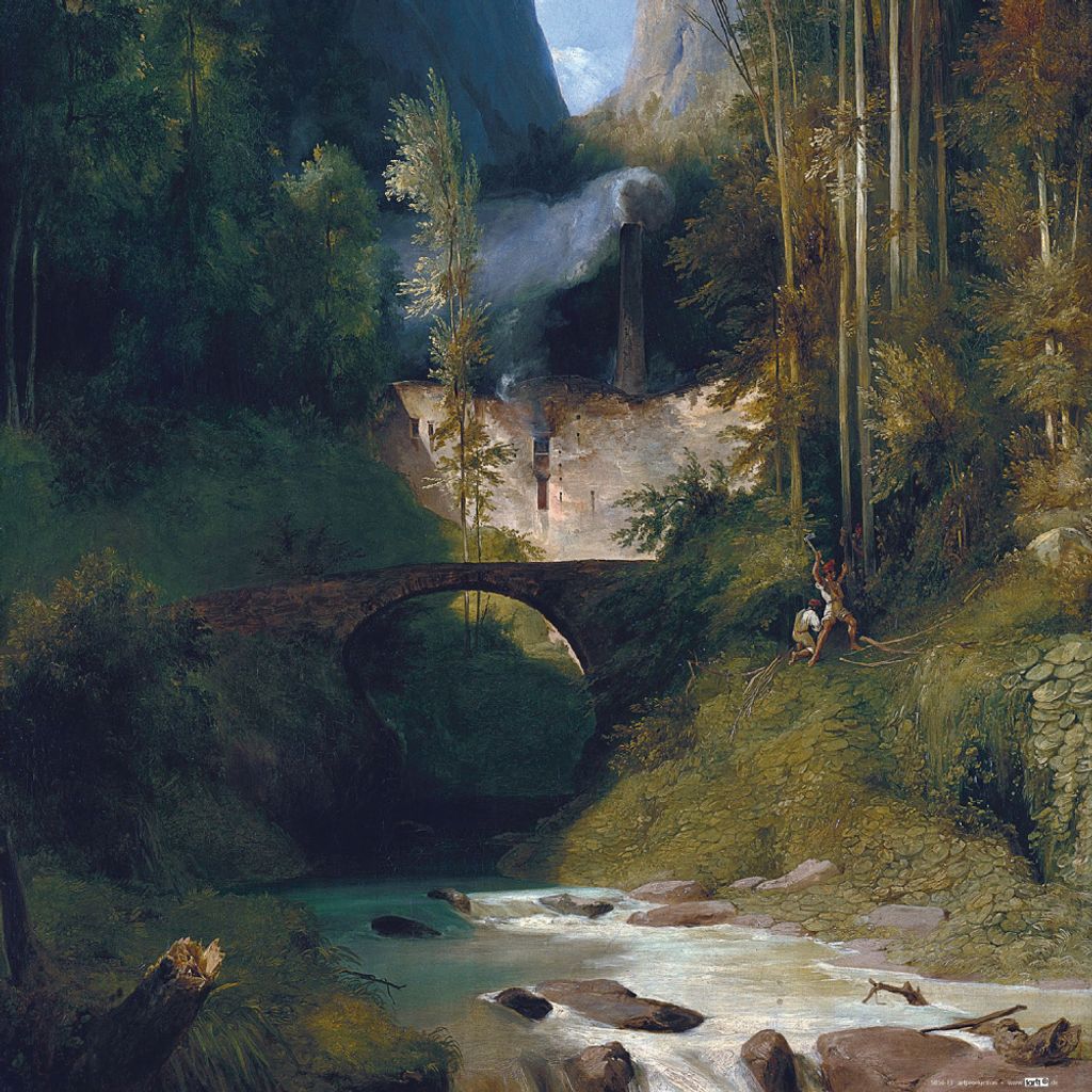 Carl Blechen Kunstdruck Bild - Schlucht Bei Amalfi, 1831 (40 x 40 cm)