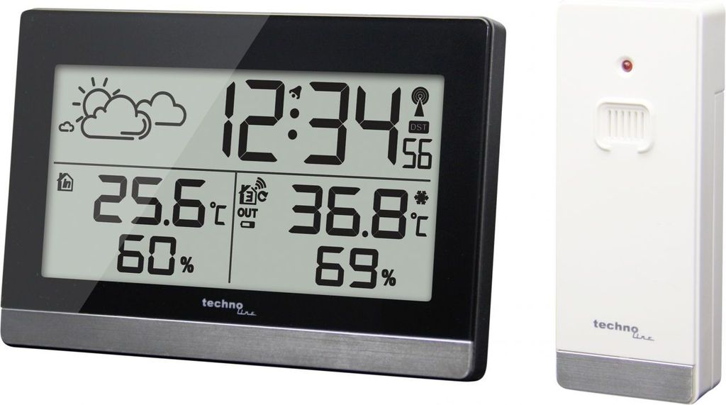 Technoline WS 9255, Schwarz, Silber, Innen-Hygrometer, Produktbild 