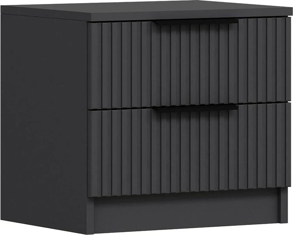 Table de Nuit Meranti Anthracite 2 Tiroirs : Fini le Désordre au Lit