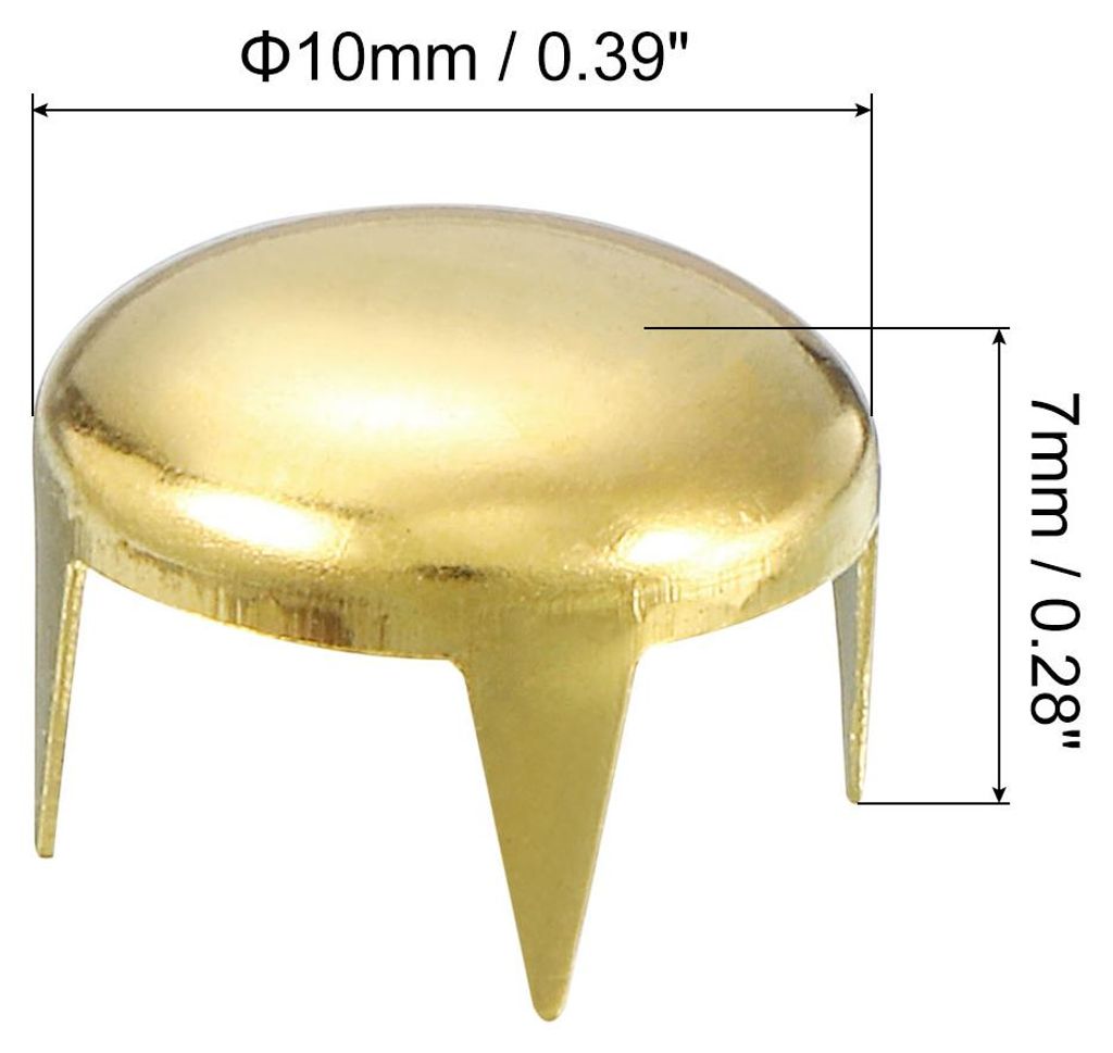 100 Stš¹ck 10mm Goldene Runde Kuppelnieten Metallkrallenperlen Nagelkopfnieten Spike Nieten Punk Rock DIY fš¹r Lederhandwerk Kleidungsgš¹rtel...
