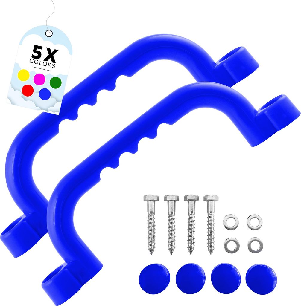 GO!elements Haltegriff und Spielhaus Zubehör Outdoor | Klettergriffe Kinder Outdoor | Haltegriffe Spielturm oder Baumhaus Zubehör inkl. Befestigu...