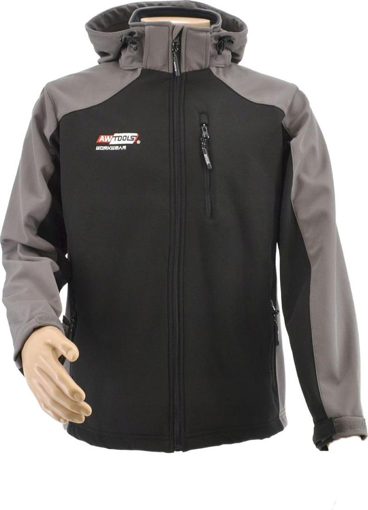 AW Tools - Jacke für Herren, Softshell AW777 (M) (Schwarz/Grau)