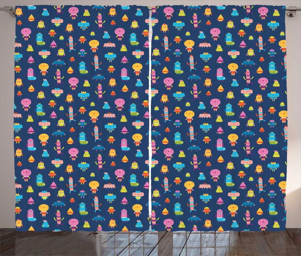 Rideau pour Chambre Enfant ou Salon Style Baby Shower 280x225 Multicolore