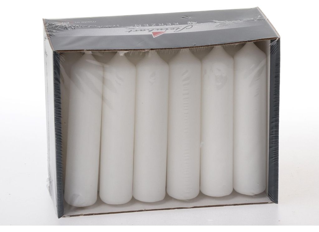 Pyramidenkerzen Weiß 95 x Ø 20 mm, 18 Stück Produktbild 