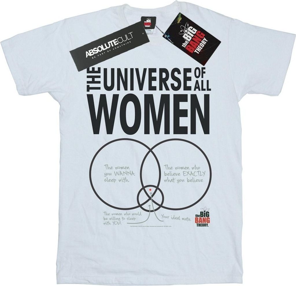 The Big Bang Theory - "The Universe Of All Women" T-Shirt für Herren BI12917 (5XL) (Weiß)