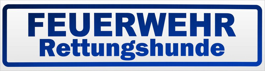 Kiwistar Feuerwehr Rettungshunde V2 Magnetschild Schild magnetisch - 20cm Blau - reflektierend - Magnetfolie für Auto PKW Kfz